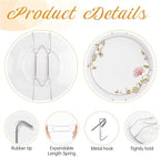 Bilillo 6 Pieces Invisible Heavy Duty Plate Holders, Stainless Steel Plate Hangers for The Wall, Plate Hangers for Display with Wall Hooks, Suitable for 6-8 inch Decorative Plates and Arts (Silver)