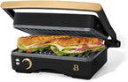 Panini Press Indoor Grill 1 2-in-1200W Non-Stick Removable Plates Sandwich Maker by Drew Barrymoree. (Black Seaseme)
