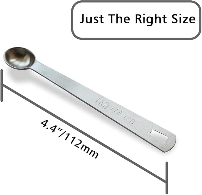 3PCS 1/4 Teaspoon(1/4tsp, 1.25 ml, Tad) Single Tiny Measuring Spoon, Small Individual Stainless Steel Measure Spoons Only