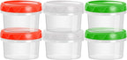 EONJOE 2 oz Plastic Containers with Lids Small Salad Dressing Container To Go Condiment Sauce Dipping Cups Jars Airtight,6-pack