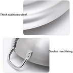 Commercial Two-Handle Wok, Non-Stick Wok Iron Gas Stove Safety Wok Stainless Steel Gas Stove Cookware,36cm