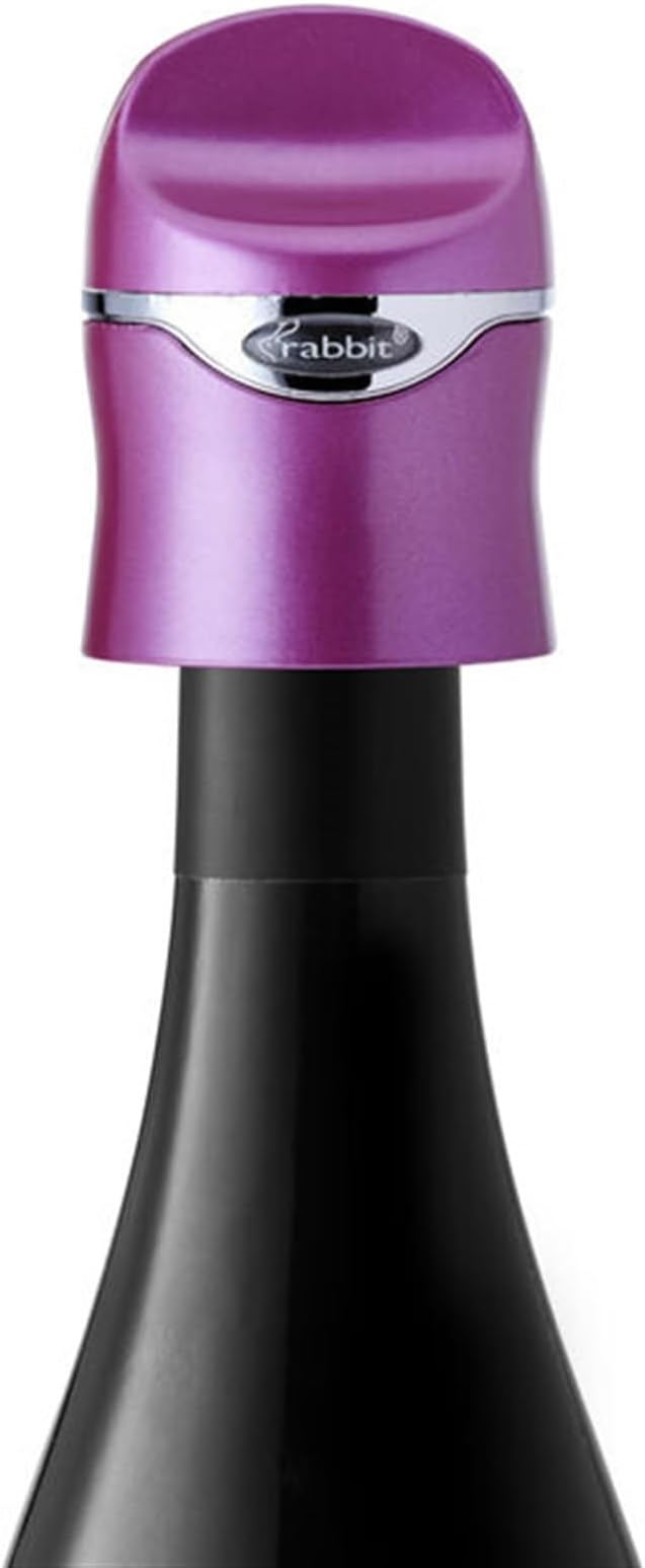 Rabbit Champagne and Wine Sealer - Air-Tight Wine Preserver, Champagne Stopper - Bar Essential Kitchen Tool for Freshness & Flavor, Wine Lover's Collection, Easy & Comfortable To Use (Purple)