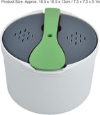 Microwave Rice Cooker Steamer, Microwave Rice Cooker 2 Cup, Microwave Pasta Cooker with Strainer, 2 L Microwave Cookware Set for Rice, Pasta, Vegetables, Quinoa, Oatmeal, Ramen Non stick (green)