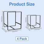 4 Pack Kitchen Plate Holder Organizer for Cabinet Space Saver, Kitchen Dish Storage Drying Racks, Metal Upright Dish Stand for Counter Cupboard (Black)