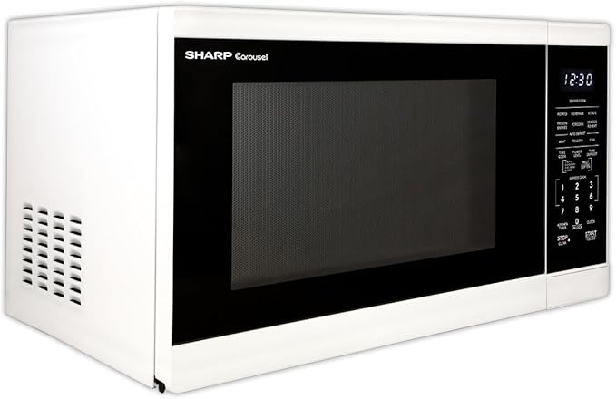 SHARP Countertop Microwave Oven with Removable 12.4" Carousel Turntable, 1100 Watt, 1.4 Cubic Feet, White