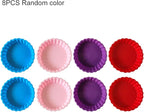 Silicone Quiche Pan, 8 Pack Silicone Tart and Pie Molds, Round 4 Inch Non-stick Mini Quiche Molds Small Pie Baking Pan Tart Molds DIY Baking Pies/Tarts/Mousse Cakes, Random Color