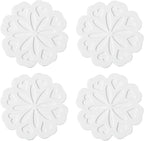 Set of 4 Silicone Trivet Mat - Table & Countertop Hot Pads - Non-Slip & Heat Resistant Modern Kitchen Pads for Pots & Pans, White