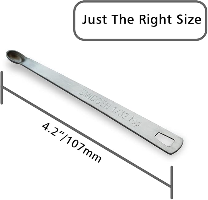 5PCS 1/32 Teaspoon(1/32tsp, 0.16ml, Smidgen) Single Tiny Measuring Spoon, Small Individual Stainless Steel Measure Spoons Only