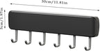 Generic Kitchen Utensil Hanger Wall Mounted Hooks, No Drilling Removable and Adjustable Hooks Kitchen Rail with 8 Hooks for Hanging Cooking Utensils, Mugs, Spoons (6 Hooks), Black