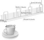 BAIEUEJO 2pcs Cup Holder Wall-Mounted Mug Hook Coffee Cups Holder no Drilling Coffee Mug Rack with 4 Cup Holders Rack for Kitchen/Living Room/Office (White)