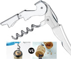 Professional Waiter Corkscrew Wine Openers Set(2PCS), Heavy Duty Stainless Steel Hinges Wine Key for Restaurant Waiters, Sommelier, Bartenders