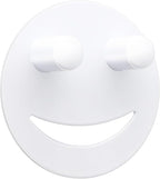 Stainless Steel Smiley Face Sponge Holder, Silver Sink Caddy Organizer Storage with Suction Cup for Kitchen, Kitchen Accessories Decor Scrubber-White