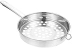 SHOWERORO Stainless Steel Flat Bottom Large Hole Strainer Spoon for Hot Pot Frying Cooking Dumplings 14.56X8.07X1.85 Inch Kitchen Colander with Mesh Filter