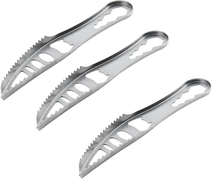 3Pcs Silver Fish Scaler Remover, Stainless Steel Cooking Tools, Seafood Tools, Portable Fish Scale Remover, Fish Cleaning Peeler Scraper Seafood Tools, Specialty Tools and Gadgets