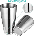 Etens Cocktail Shaker Tins Set Stainless Steel, Pro Bar Style Boston Shakers Bartending, Two Piece Martini Shaker Cup Drink Mixer for Bartender – Silver Bar Tools Weighted Metal Shaking Tin