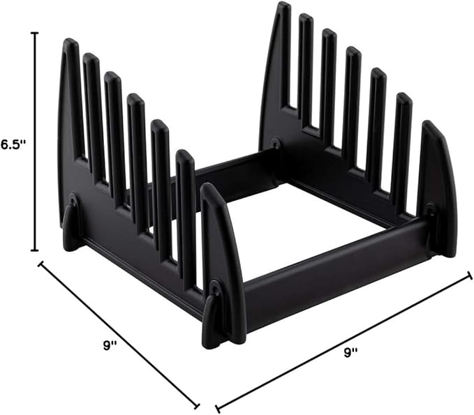 Restaurantware-Chef 101 9 Inch x 6.5 Inch Cutting Board Rack, 1 6 Slots Cutting Board Organizer - Collapsible, Fits Cutting Boards, Black Plastic Cutting Board Rack, For Kitchen Organization,