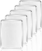 Baking Sheets 5 Pieces, Bastwe Cookie Sheets Set of 5 Stainless Steel Baking Pans Toaster Oven Tray Pans, Rectangle Size 12 × 9 × 1 inch, Rustproof & Healthy & Easy Clean & Dishwasher Safe