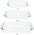 1.5-Quart Tempered Glass Oblong Baking Dishes, Set of 2