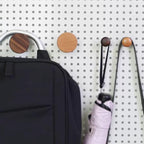 2 PCS Retro Magnetic Hooks, Wrought Iron Wooden Ball Hooks, Creative Punch-Free Storage for Refrigerators, Metal Doors, and Lockers (Beech+Walnut Wood,S)