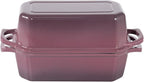 Flavehc Bread Pan Cast Iron Loaf Pan with Lid Bread Loaf Pan 8.5x4.5 Inch Loaf Pan Enameled Cast Iron Sourdough Loaf Pan, Magenta