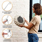 Display Buddie Adjustable Wall Plate Hanger - for Oval Square Round Rectangle Wall Display - Steel - Silicone Hooks - Medium Fits 10"-16" up to 8 lbs