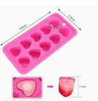 1Pc Pink Tray Heart Ice Cube Tray, BPA Free Shaped Ice Cube Trays for Drinks, Dishwasher Safe Silicone Molds for Making Candle, Candy, Specialty Tools and Gadgets