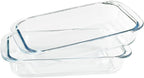 1.5-Quart Tempered Glass Oblong Baking Dishes, Set of 2
