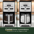 Cuisinart Personal Brew™ 12-Cup Coffee Maker, Automatic Coffee Machine, Programmable Coffee Maker for Home Brewing Convenience with Adjustable Brew Strength, Stainless Steel/Black, DCC-12