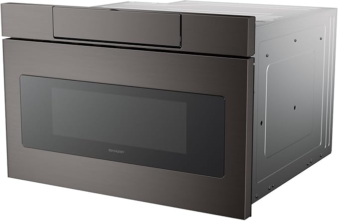 SHARP SMD2470AH Microwave Drawer Oven, 24-inch, 1.2 Cubic Feet, 950 Watt, Concealed Control Panel with Digital LCD Display, Black Stainless Steel
