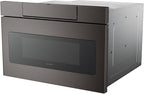 SHARP SMD2470AH Microwave Drawer Oven, 24-inch, 1.2 Cubic Feet, 950 Watt, Concealed Control Panel with Digital LCD Display, Black Stainless Steel