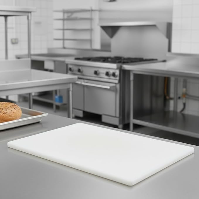 TrueCraftware- 18" X 12" X 1/2” Plastic Cutting Board for Kitchen White Color- Color Coded Durable Kitchen Cutting Board Chopping Board Non Slip Cutting Mat for Meat Vegetables Dishwasher Safe