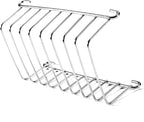 Silver 8 Holes Stainless Steel Tool Toast Cooling Grid Bread Rack Rectangle Air Fryer Accessories Organizer Safe Healthy Stainless Steel Toast Rack Baking Tools Accessories Cooling Racks