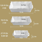 Sweejar Casserole Dishes for Oven, Ceramic Bakeware Set of 3, Rectangular Baking dish with Handles, Wave Edge Lasagna Pan Deep for Cooking, Cake, Dinner, Banquet and Daily Use (Red)