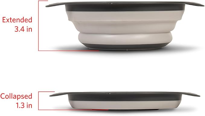 Glad Collapsible Colander Strainer - 2L | Small Pasta Drainer for Kitchen, Vegetables, and Fruit | Round Plastic Foldable Draining Basket for Easy Storage