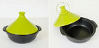 Moroccan Tagine Cooking Pot Cast Iron Enamel Stew Casserole Slow Cooker With Anti-Scalding Handles(Color:Green)