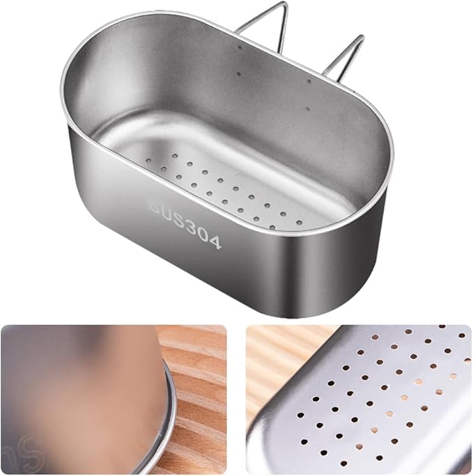 Sink Drain Strainer Basket Stainless Steel,Hanging Sink Strainer Colander Drain Basket Multifunctional Kitchen Sinks Food Waste Filter and Vegetables Fruits Clean (COLOR:silver)