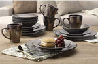 Mikasa Gourmet Basics Verona 16-Piece Stoneware Dinnerware Set, Service for 4, Includes Dinner Plates, Salad Plates, Soup Bowls and Mugs, Dishwasher and Microwave Safe