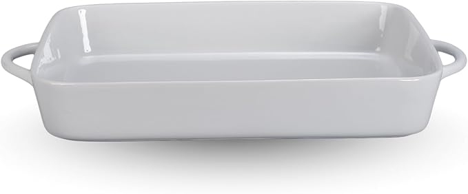 BIA Cordon Bleu Taos Rect Baker - 4 Qt. Porcelain Baking Dish with Side Handles, Classic Shape for Family Meals & Entertaining - 17" x 10" Rectangular Microwave, Oven & Dishwasher Safe Serveware