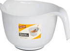 Glad Mixing Bowl with Handle – 3 Quart | Heavy Duty Plastic with Pour Spout and Non-Slip Base | Dishwasher Safe Kitchen Supplies for Cooking and Baking, White (Pack of 6)