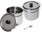 SYBO Food Warmer Steam Table Easy to Clean Commercial Grade Stainless Steel Bain Marie Buffet for Catering and Restaurants ETL, CE ROHS Certified for Commercial, Safety (2 Round Pots with Tap)