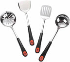 Kitchen Utensils Set，Cooking Utensils Kitchen Tools Gadgets Spoons for Cooking Spatulas Stainless Steel Cooking Utensils Spatulas Spoons 4 Pieces