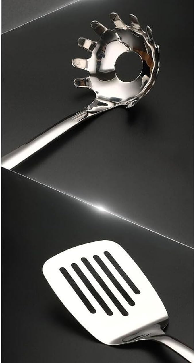 Kitchen Utensils Set，Cooking Utensils Kitchen Tools Gadgets 6 Pieces Sets Spoons for Cooking Spatulas 304 Stainless Steel Cooking Utensils Spatulas Spoons