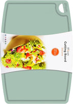 Liflicon Thick Silicone Cutting Board 12.6'' x 9.1'' Foldable & Flexible Design Juice Grooves Easy Grip Handle Dishwasher Safe-Light Green