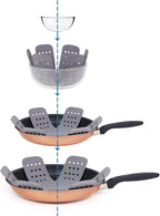 BYKITCHEN Pan Pot Protectors, Larger & Thicker Pan Protector with Stars, Set of 12 and 3 Different Sizes, Gray Pot Separator Pads for Stacking and Protecting Your Cookware