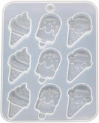 White Cake Mold, Ice Cream Popsicle Cute Food Keychain Pendant Silicone Resin Mold Jewelry Tools，Jewelry Boxes and Organizers，Ice Pop Molds Specialty Tools and Gadgets