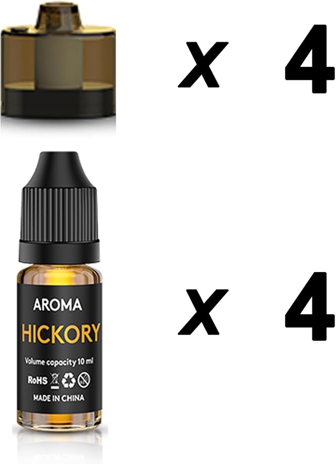 Cocktail Bubble Smoke Gun Accessories, 10 ml, Includes 4 Contains, 4 Aromatic Flavor Oils, Hickory Flavor