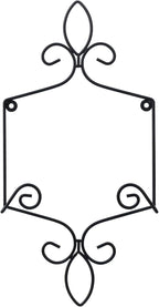 MyGift 9–13 Inch Wall Plate Hanger, Decorative Metal Scrollwork Plate Holder for Display, Wall Mounted Vertical Black Wire Plate Rack