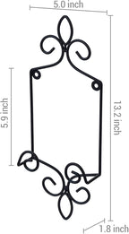 MyGift Wall Plate Hanger Holds Single 5.5 to 8 Inch Plates, Vertical Plate Holders, Decorative Metal Wire Platter Rack, Scrollwork Hanging Display Easel for Wall