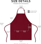 Syntus Apron for Men Women, Adjustable Cooking Kitchen Chef Aprons with 2 Pockets, Cotton/Polycotton/Polyester
