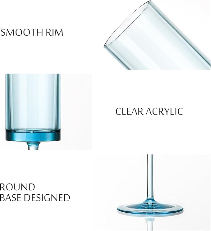 24 Pack Acrylic Blue Champagne Glasses 5.4 OZ Cocktail Glasses Classy Champagne Flutes Blue Wedding Toasting Glasses Wedding Table Decorations Bachelorette Parties Bridal Shower Decorations
